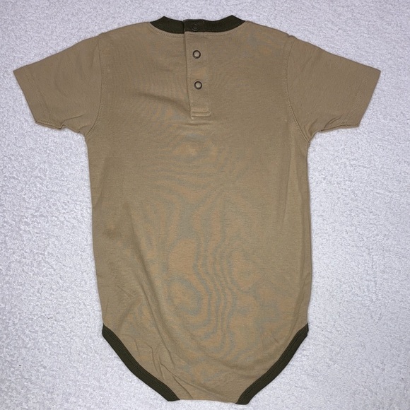 Vintage Gymboree space monkey tan olive green bodysuit short sleeve tee htf 3t - Picture 5 of 8